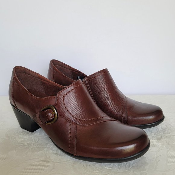 CLARKS Bendables Slip-On Buckle Detail- Brown color- Women's Size 9M - Picture 5 of 14